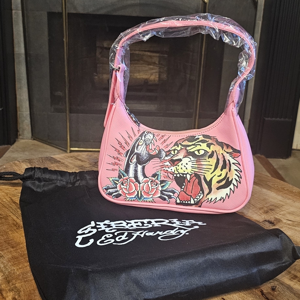 Sold Ed Hardy x Siberia Hills limited Edition Panther Shoulder Bag
